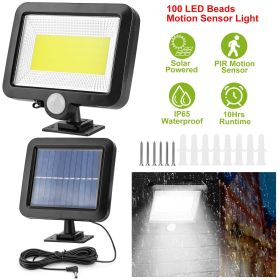 Solar Powered Wall Lights Outdoor 100 LED Beads Motion Sensor Lamp IP65 Waterproof Dusk To Dawn Sensor Light