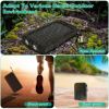 10000mAh Solar Power Bank External Battery Pack Dual USB Ports Outdoor Charger with Battery Indicators SOS LED Lights Compass Camping Hiking