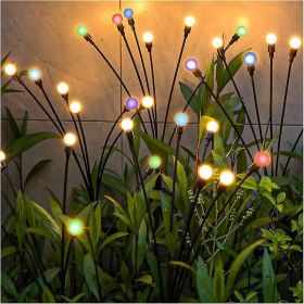 Solar Garden Lights;  2 Pack LED Solar Firefly Lights (Color: Multicolor, size: 8 head)